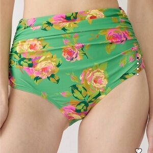 NWT Jcrew Twist bandeau bikini top & Ruched high waisted full coverage bottom